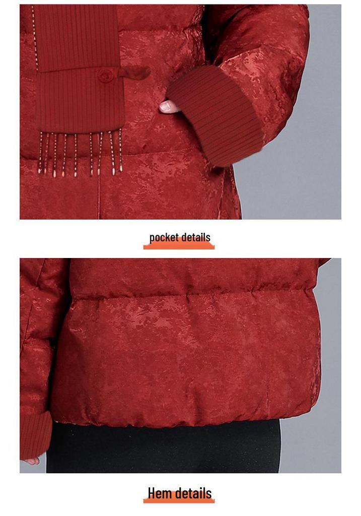 Mother-in-law Wedding Guest Winter Coat: 2025 New Chinese Style Down Jacket for Middle-Aged & Elderly Women