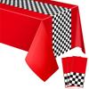 Checkered Race Car Party Tablecloths Black White Checkered Flag Tablecloth Racetrack Tablecover Racing Birthday Party Supplies