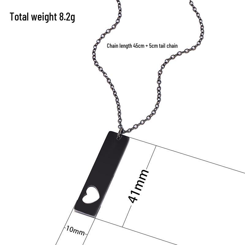 Stainless Steel Hollow Heart Engraved Necklace with UV Color Printing