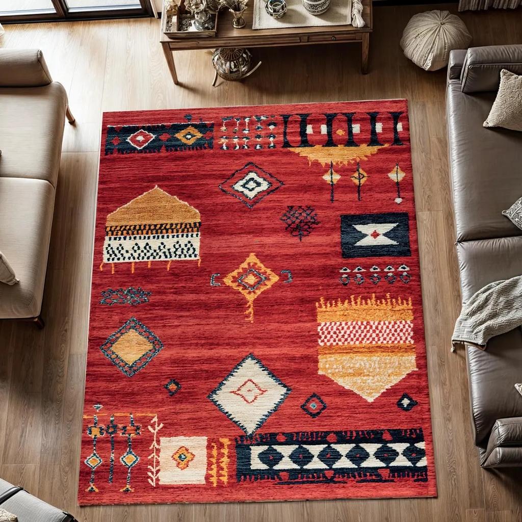 Moroccan-Inspired Creative Large Area Rug Non-Slip Stain-Resistant for Living Room Office Bedroom Soft Modern Home Decor Carpet