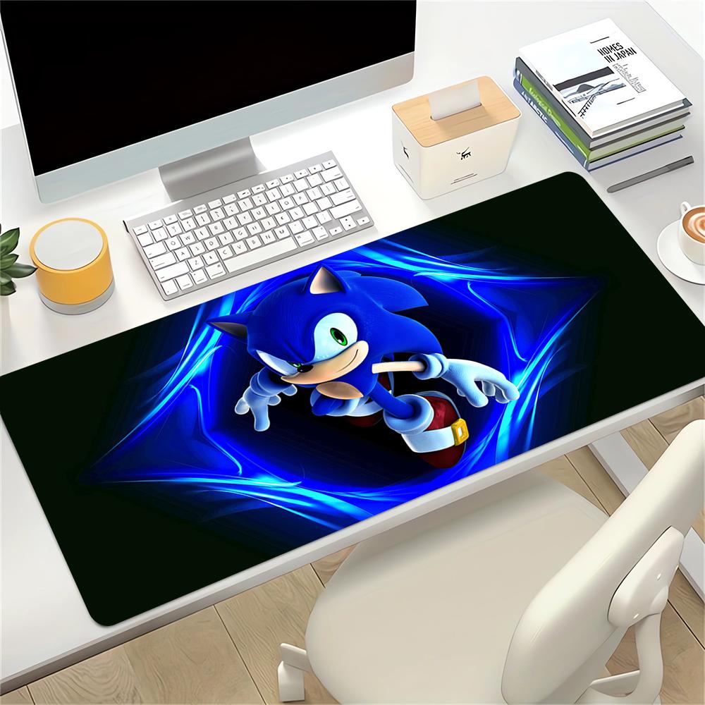 Sonic Through Blue Light Large Gaming Mouse Pad Nonslip Rubber Base Waterproof Desk Mat For Office Pc Laptop