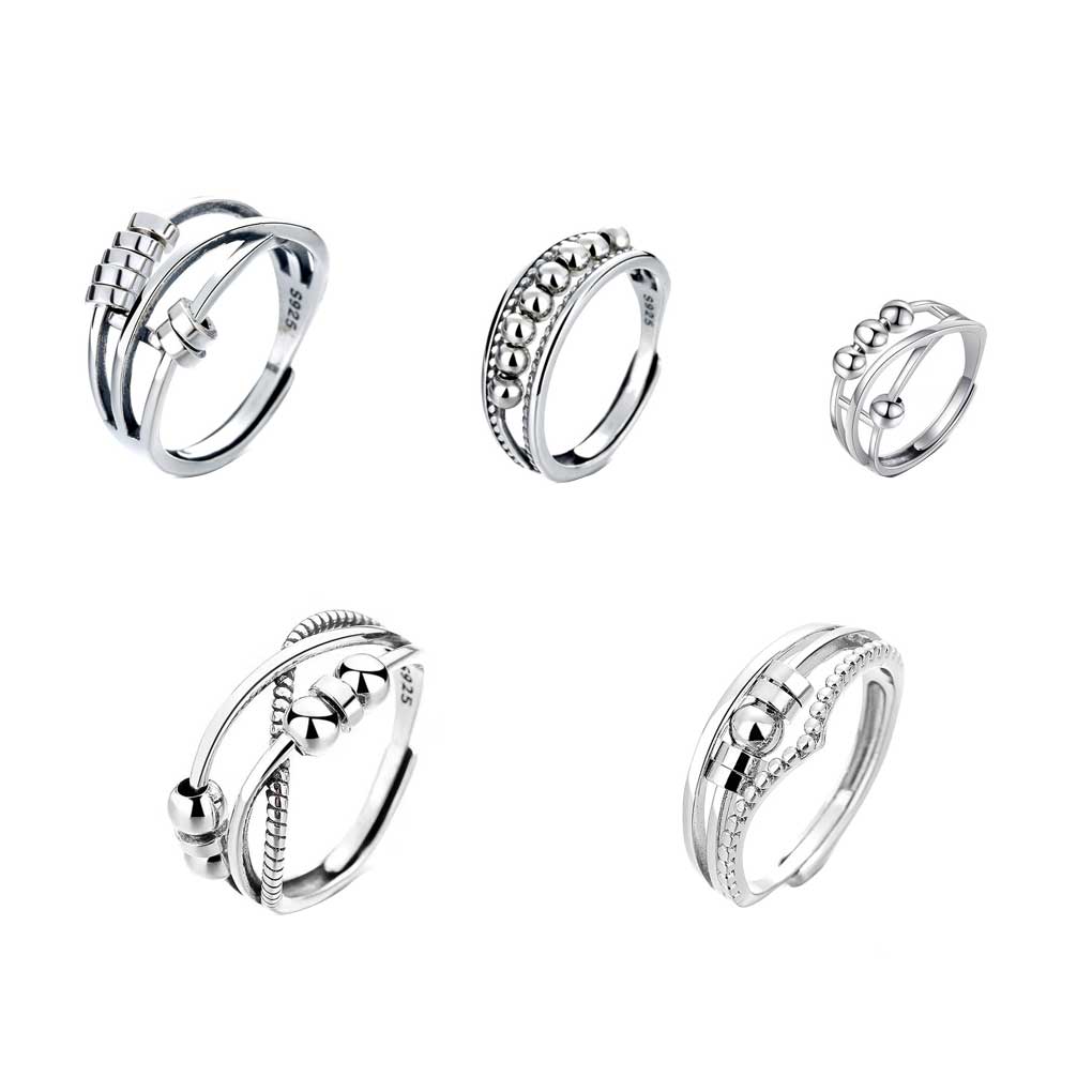 Ring Opening Adjustable Retro Rings Decor Beads Plating Unisex Adults Jewelry for Party Gift Jewelries Hand Decorations