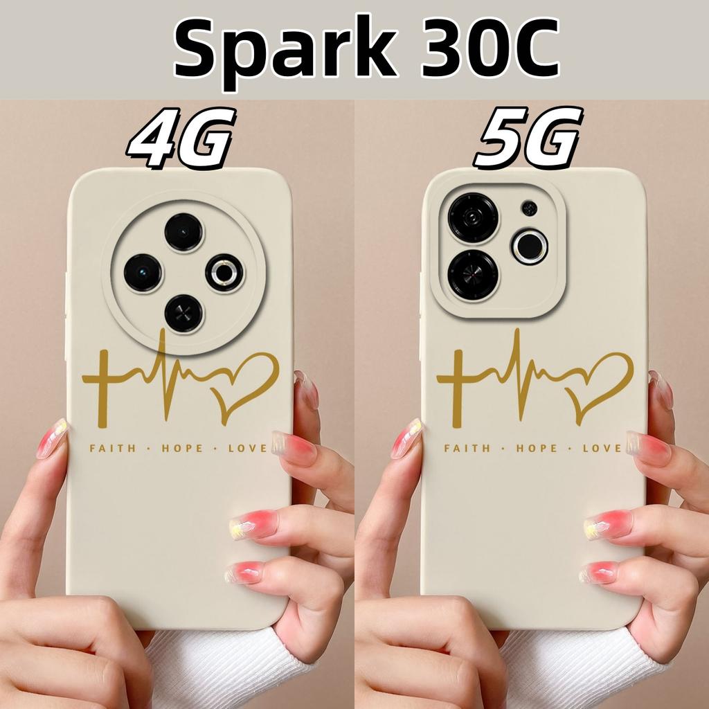 For Tecno Spark 30 Pro 30C Case Love Heart Back Cover For Tecno Spark 30C 4G 5G Full Protection Soft Liquid Silicone Phone Cases
