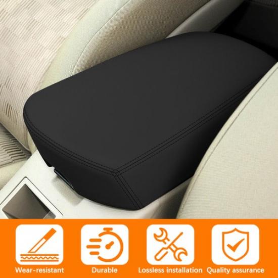 Center Console Armrest Leather Synthetic Cover FIT For Toyota RAV4 08-12 Black