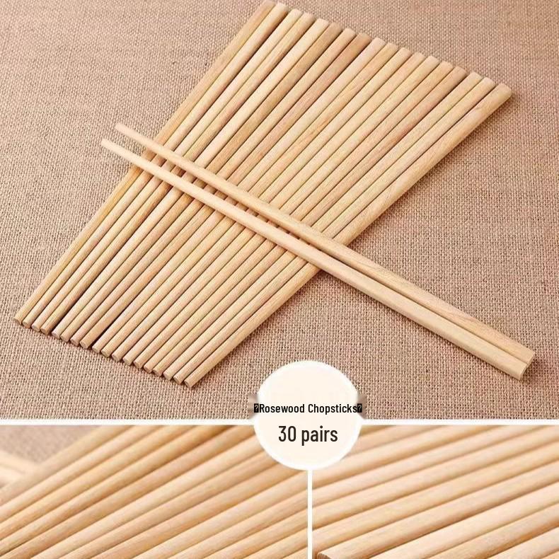 Natural Red Sandalwood Chopsticks: Unlacquered, Unwaxed, Anti-Mildew, Anti-Slip, Solid Wood for Kitchen Use.