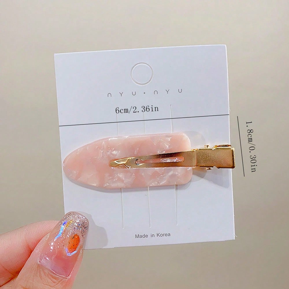 1pcs Acetate Seamless Hairpin  Acrylic Alligator Hair Clips, Cute Bangs Hair Accessories For Women,Fall,Travel, Hair Too