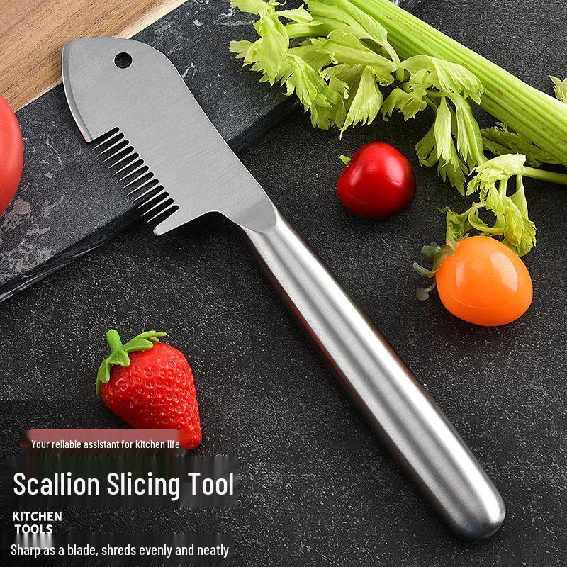 Multi-functional Stainless Steel Scallion Shredder & Grater Knife