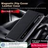 Funda para Teléfono para Smartphone Plegable Honor Magic V3, Tapa Flip con Ventana Smart View, Protección Completa Anti-Caídas de Cuero Genuino, Funda Magnética de Negocios