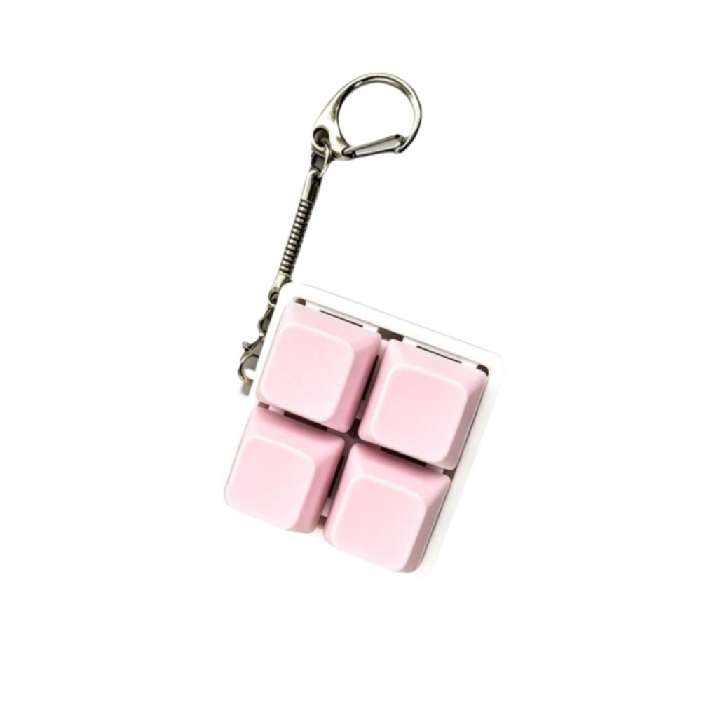 Macaron Color 2x2 Keyboard Fidget Toy Easy To Press Keyboard Keycap Key Chain Gifts