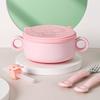 Baby Stainless Steel Feeding Food Tableware Suction Cup Non-slip Bowl Spoon Fork Straw Set Toddler Dinnerware