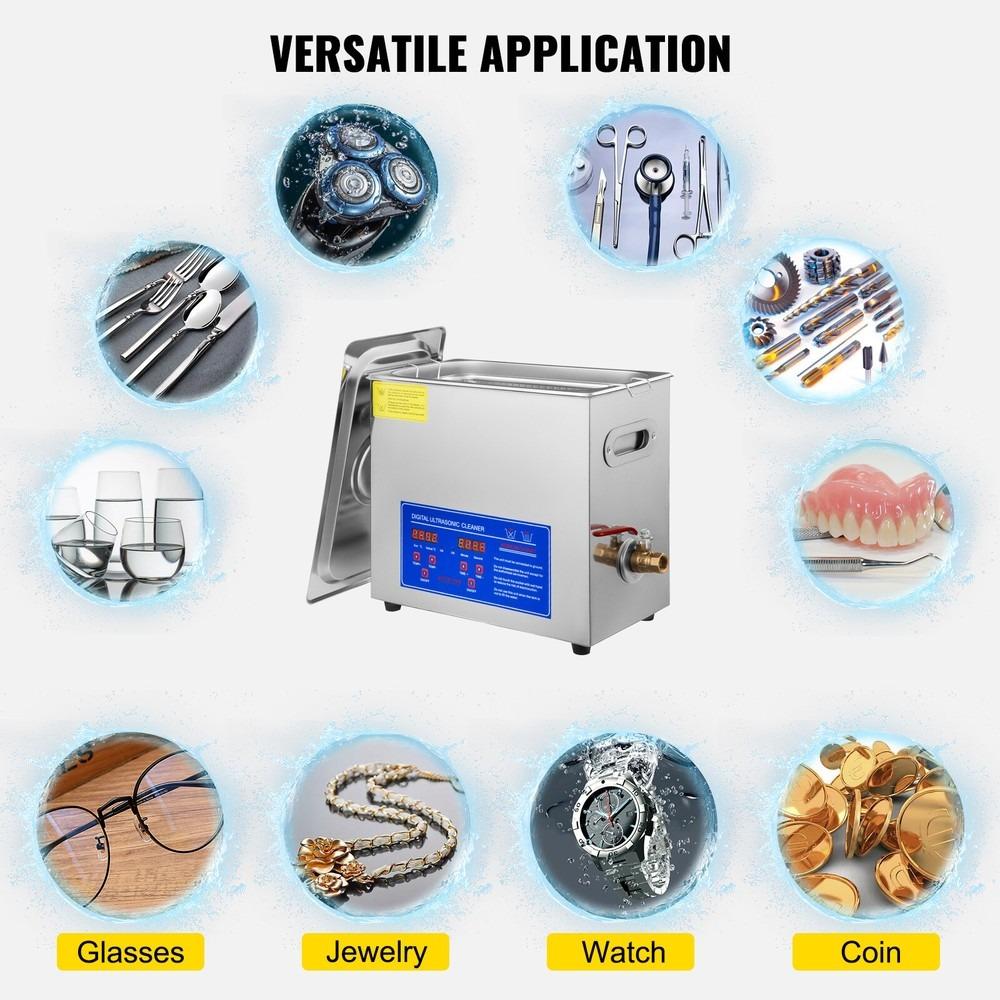 6L ultrazvukový čistič digitální časovač nerezová ocel čištění hodinek