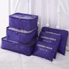 Six-Piece Travel Storage Bag Set for Clothing and Underwear with Four Compartment Suitcase Organizer