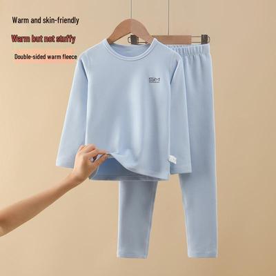 Children's Fleece-Lined Thermal Underwear Set: Warm, Boneless Base Layer for Boys and Girls - Autumn/Winter Pajamas