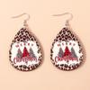 Santa Claus Water Drop Wooden Christmas Earrings – European and American Design