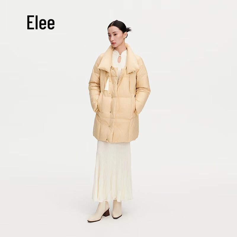Aolaiyi Damen Neue Chinesische Stil Mittellange Entendaunenjacke