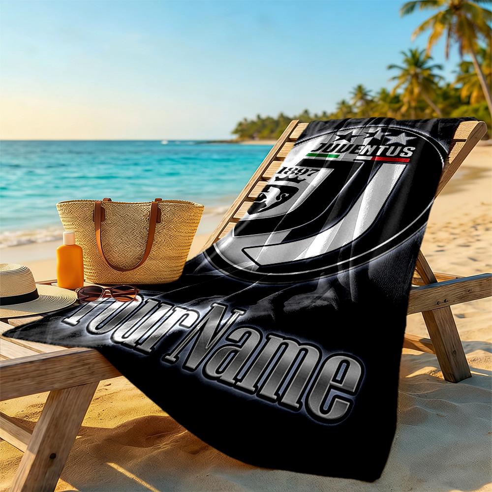 Juventus Customizable Name Beach Towel High Absorbency & Quick-Dry Portable for SwimmingBeachCamping Travel Beach AccessoriesGym