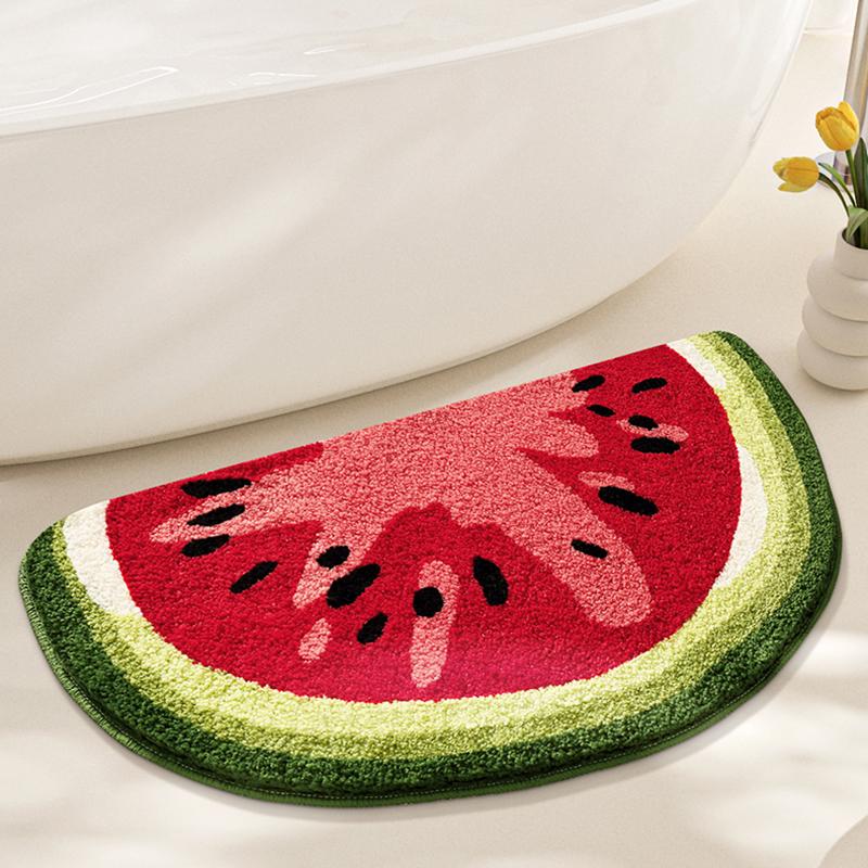 Fruit Tufting Bathroom Mat Colorful Soft Watermelon Kiwi Lemon Carpet Bedroom Rug Floor Pad Doormat Aesthetic Home Decor 45x80cm