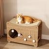 Vertical Double‑Layer Cat Tree House Sisal Scratcher with Ball Toy for Cat Grinding Claws