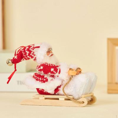 Santa Claus Lyžařská postava panenka Slavnostní socha vánoční ozdoby na stůl