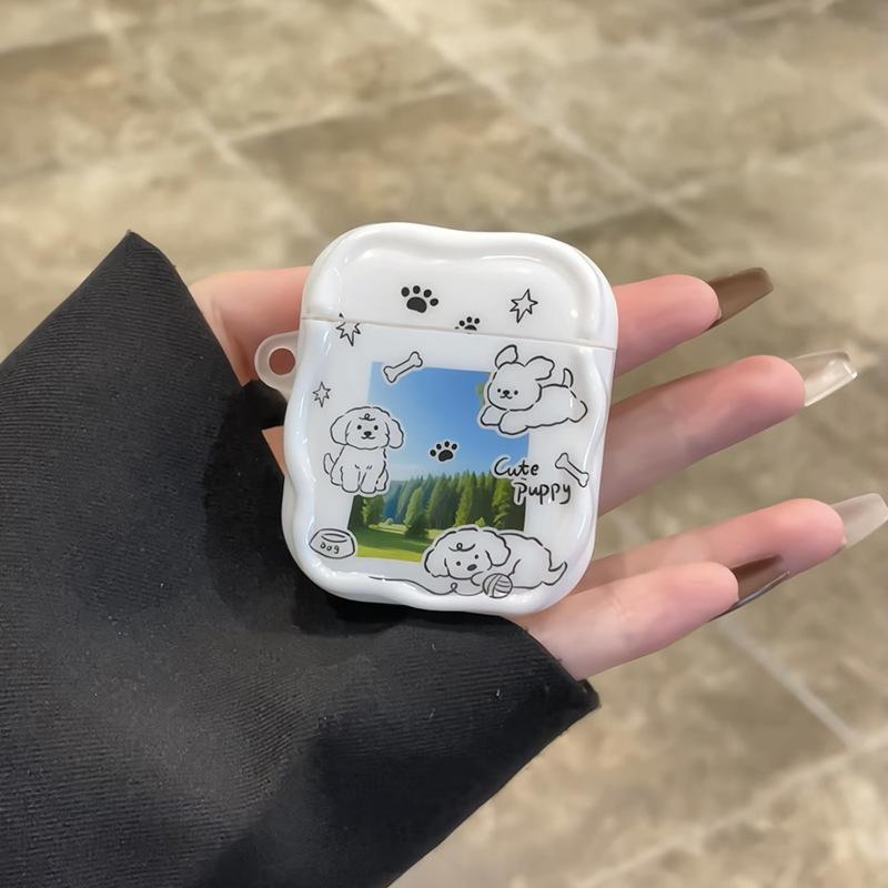 Cute grass running puppy suitable for airpodspro1 earphone cover apple protective case 1st generation pro1 soft silicone