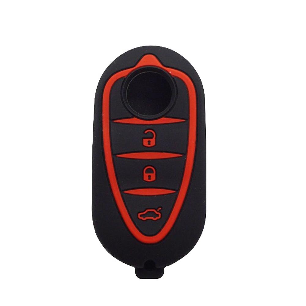 

Car Remote Control Key Cover Holder Silicone For Alfa Romeo Giulietta Myth Junior 4C Romeo Mito Myth 159 GTO GTA Car Accessories Black Dot Red