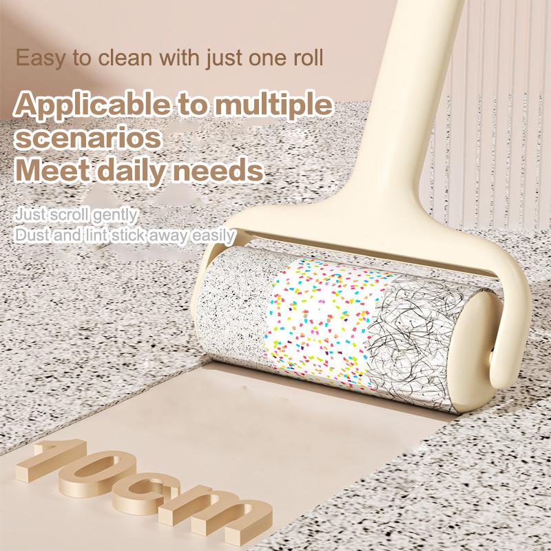 Tearable Roll Paper Hair Sticky Roller Dust Pet Hair Remover Brush Clothes Carpet Cleaning Replaceable Core 10cm Surface