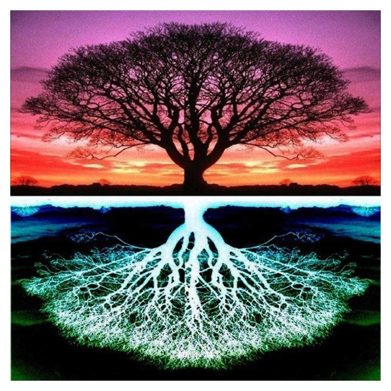 Full Round Drill Diamond Embroidery Sale Tree Mosaic Art Picture 5D DIY Diamond Painting Landscape Kit Home Decoration Gift