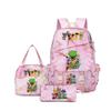 Rhythm box music game heat transfer backpack Sprunki pink schoolbag portable lunch bag stationery pencil case D