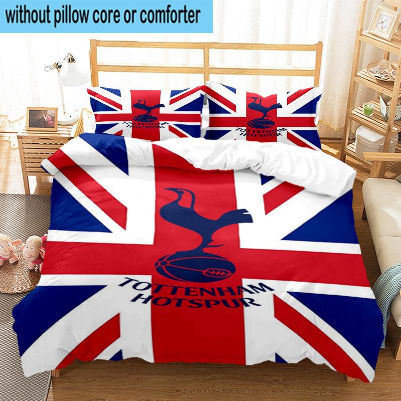 3pcs Tottenham Hotspur F.C Design Printed Bedding Set Duvet Cover Closure Includes 1 Duvet Cover & 2 Pillowcases Bedding Sets Home Decor Gifts