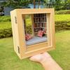 1 Set Miniature Room Decoration Creative Anti-Anxiety Bookshelf Handmade Room Box With Exquisite Wooden Scenes
