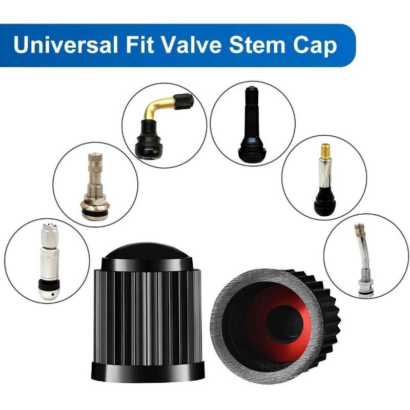 Tire Valve Caps Upgraded Version with Seal Ring, Suitable for Cars, Motorcycles, Trucks, Bicycles Black