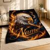 Fiery Eagle Portrait Coral Fleece Blanket