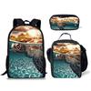 Classico Novità Particolare Fresco Tartaruga Modello Stampa 3D 3pz/Set alunno Zaini Scolastici Zaino Giorno per Laptop Zaino Zaino per Pranzo Astuccio