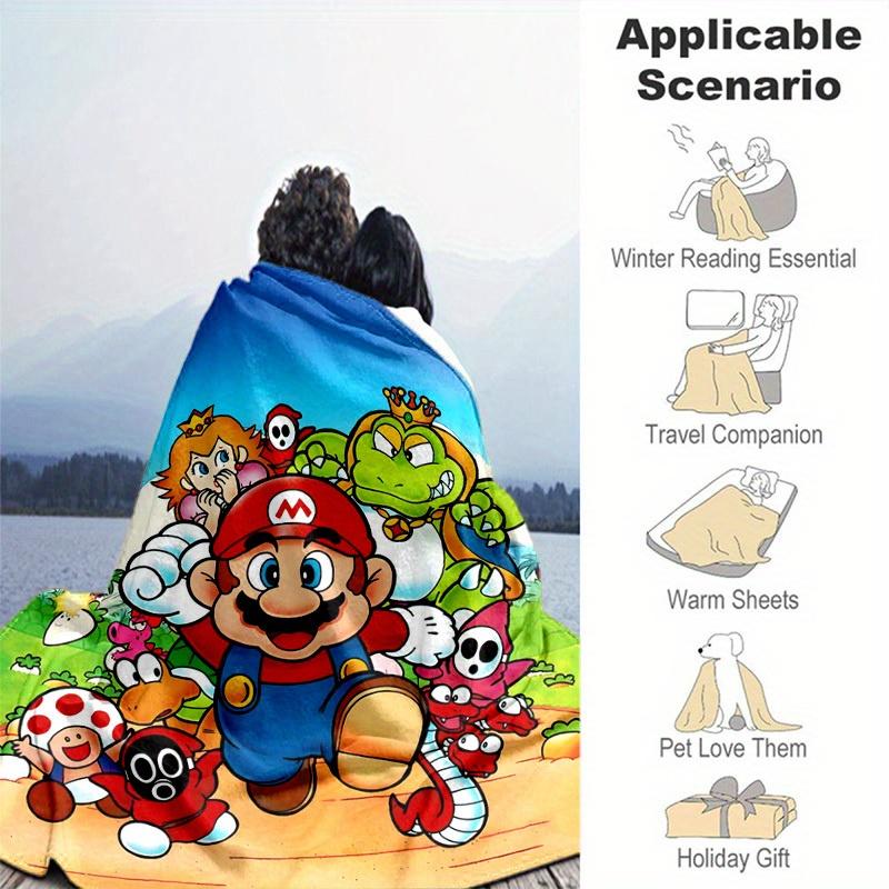 1pcSuper Mario Plush Blanket - Soft and Comfortable for All Seasons, Makes a Great Gift!B0607m