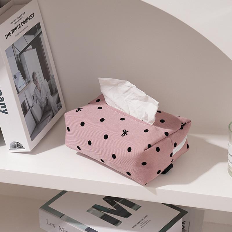 Creative Polka Dot Tissue Box With Polyester Fabric For Home Decor And Office Use