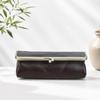 CONTACTS Federmäppchen aus Vollnarbenleder mit Kussverschluss Stifteetui Vintage Sonnenbrillenhalter Brillenetui Kleine Kosmetiktasche Reise-Organizer-Tasche
