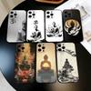 Buddha-Kunstmuster Handyhülle Für iPhone 17, 16,15,14,13,12,11 Plus,Pro Max, Andere Weiche Schwarze Hülle