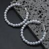 Charming Faux Pearl Hoop Earrings Stylish Dazzling Jewelry for Parties Chic Design Ideal Holiday Birthday Gift for Women