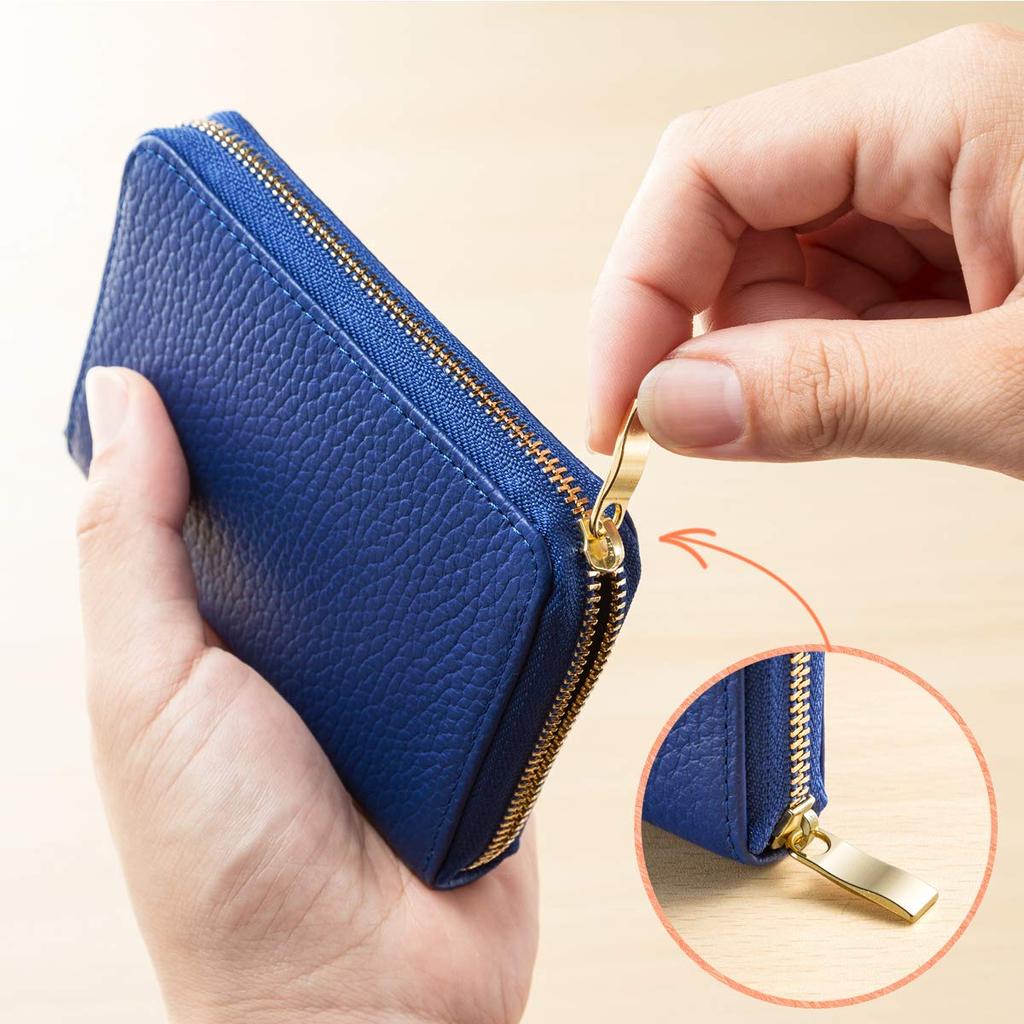 Coin Genuine Small Coin Italian Round Zipper [Corale] Case, Leather, Wallet, Women's, Purse, Leather, (Brown)