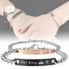 Elegant Alloy Geometric Couple Bracelets Fashionable Valentine's Day Gift