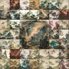 50-Sheet Set of Traditional Chinese Landscape Ink Wash Stickers: Cultural and Creative Decor for Journals, Water Bottles, and Laptops