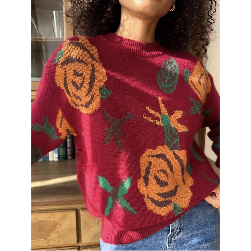 Women's Autumn and Winter Round Neck Loose Soft Knitted Jumper