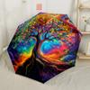Tree Of Life Mandala Compact Travel Automatic Umbrella Retractable Design with 8-Rib Durability Durable Plastic & Iron All-Season Umbrella