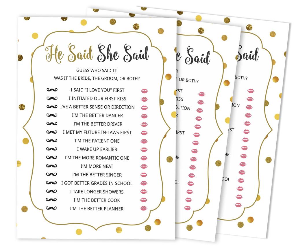 Inkdotpot 50A  Gold ConfettiA  BingoA  GameA  CardsA  For Bridal Wedding Shower Bachelorette Party Bulk Blank Square Fill In Gift