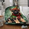 1pc Christmas Winter dog Blanket Lightweight Flannel Blanket Throw Blanket For Sofa, Bed, Travel, Camping, Livingroom, Couch, Chair, And Bed yy2509026