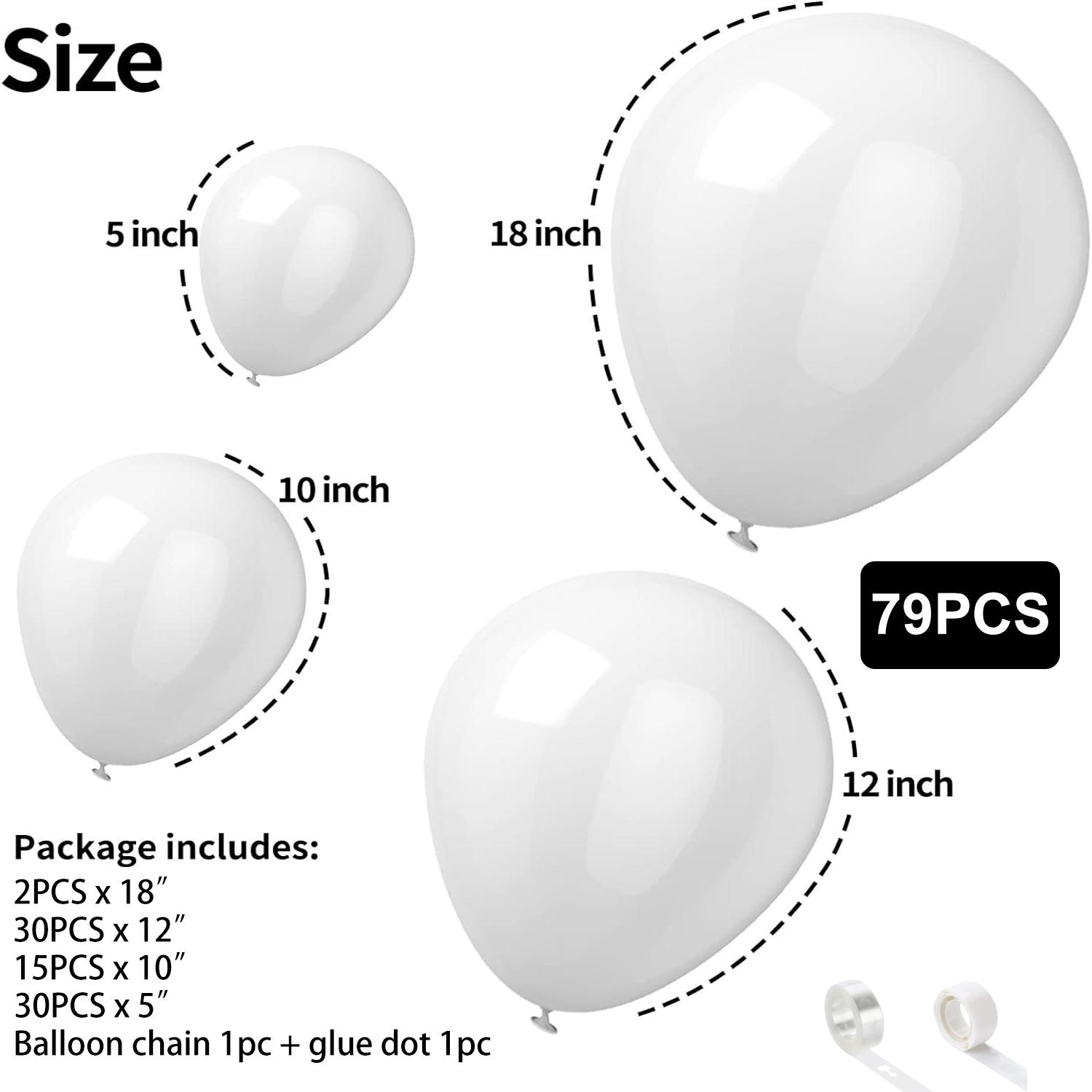 

79PCS multi-color balloon latex balloon set suitable for birthday parties, weddings, Valentine s Day party decoration Other білий
