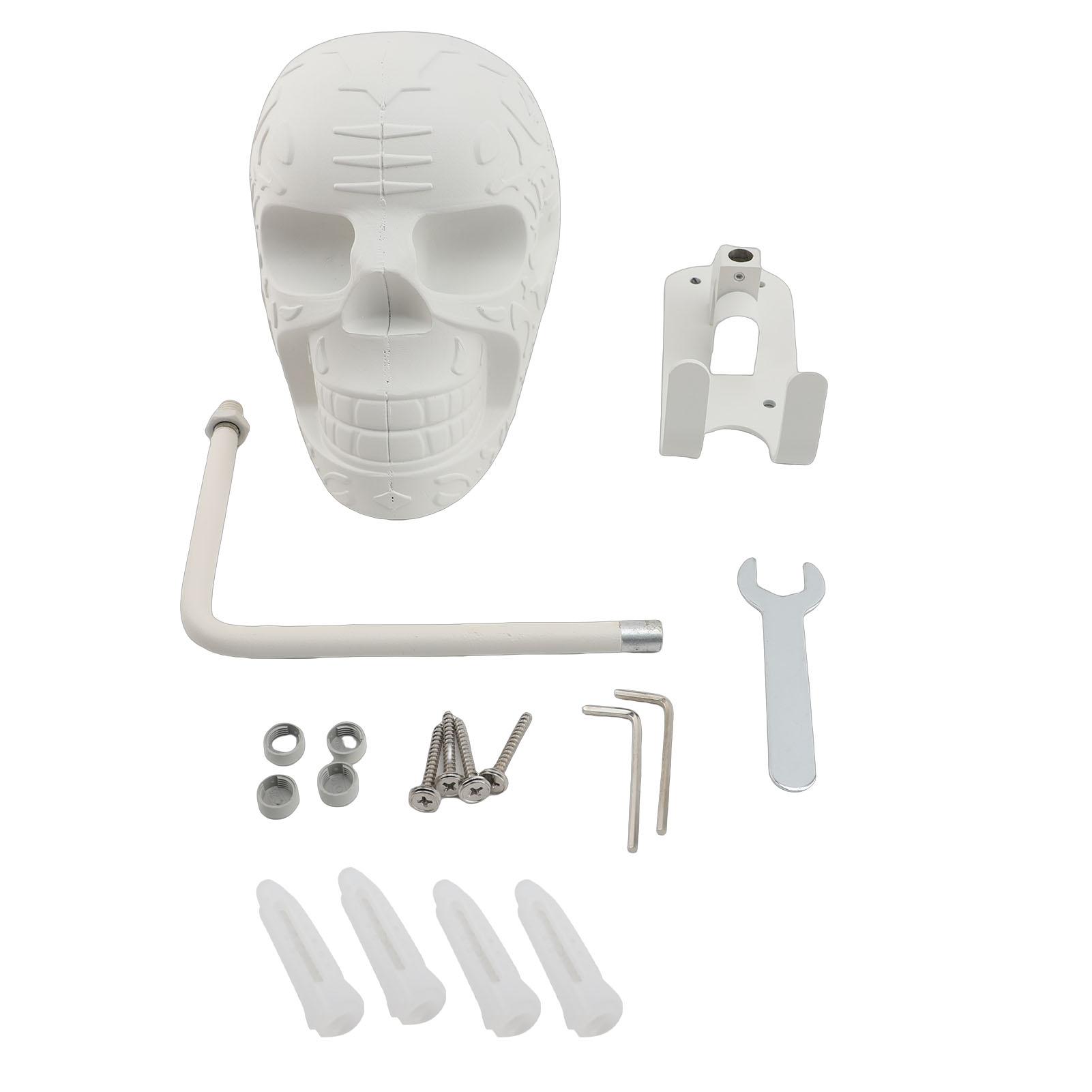 

Metal Skull Helmet Holder Rack 180 Degree Rotation Wall Mount Aluminum Hardware with 2 Hooks