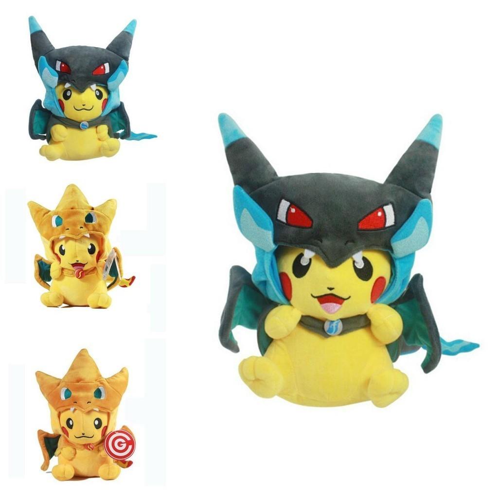 Urocze Pluszowe Zabawki Cosplay Pikachu Mega Pokemon Cos Charizard Miękkie Wypchane Zabawka dla Dzieci Do Przytulania