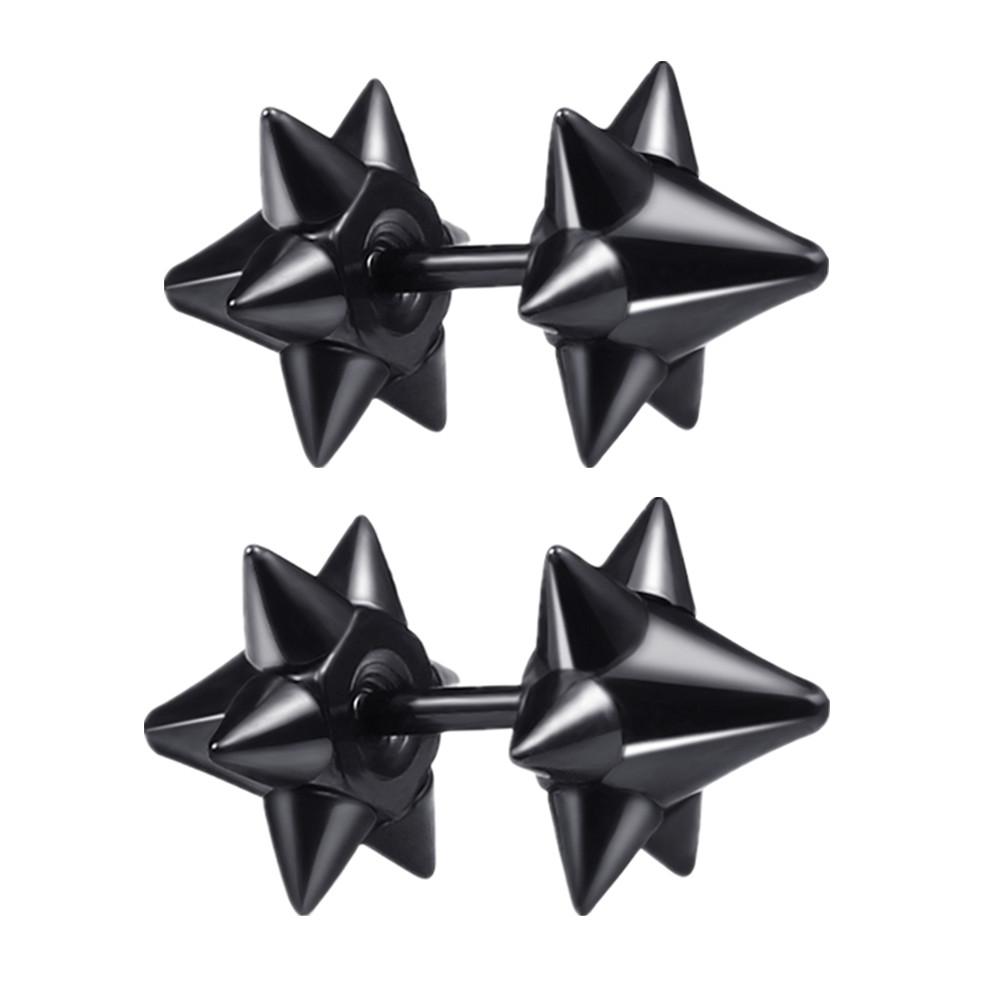 Small Black Punk Stud Earrings For Women Men Boy 2020 New Fashion Zircon Geometry Stainless Steel Jewelry Accessories Earrings