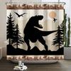 Funny Dinosaur Shower Curtain for Bathroom Cute Animal Cool Dinosaur Children Bathroom Curtain Waterproof Bath Curtain Decor